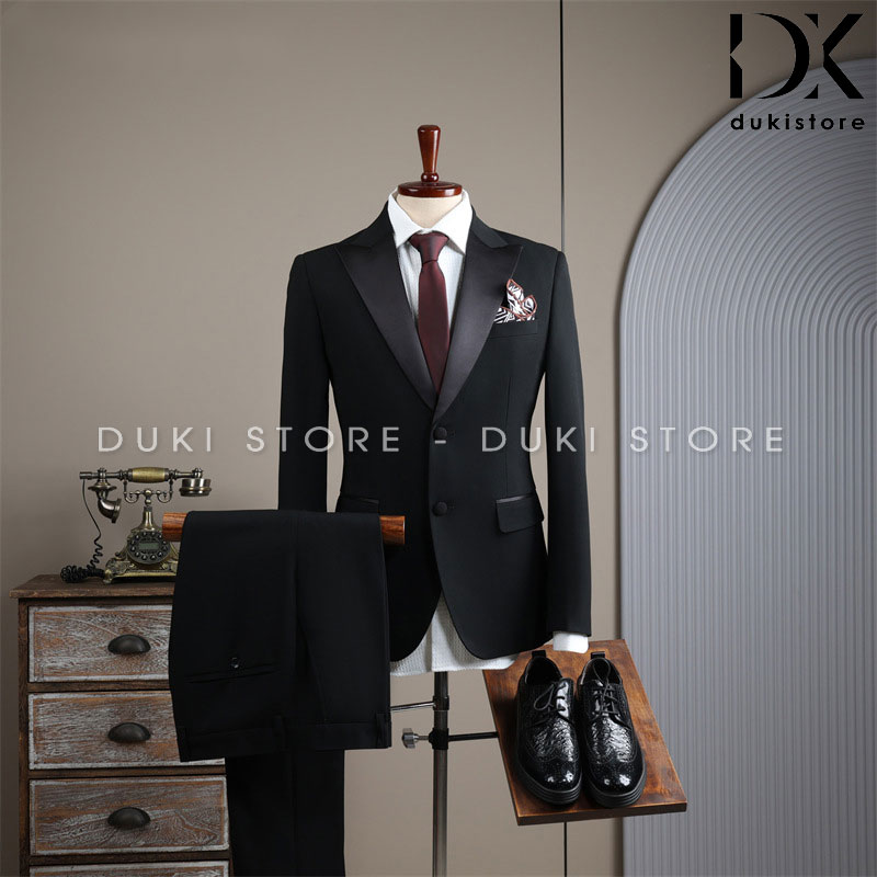 Bộ vest nam 2 cúc tuxedo màu đen đẹp DKB0084 bo-ao-vest-nam-2-cuc-tuxedo-mau-den-dep-DKB0084